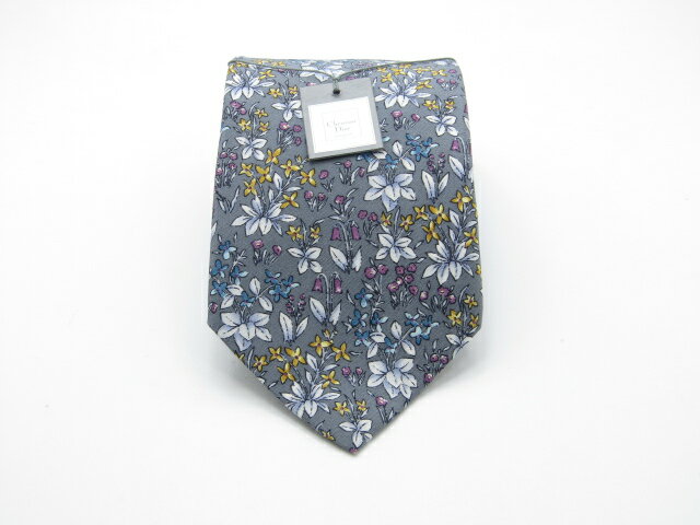 CHRISTIAN DIOR - お買物マラソン♪全品P10倍【売れ筋】【中古ネクタイ】メール便対応OKDiorクリスチャンディオールネクタイ【パターン・規則柄系】【グレー系】【ランクNS】【ネクタイ中古】