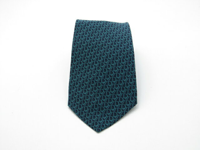 お買物マラソン♪全品P10倍【売れ筋】【中古ネクタイ】メール便対応OKDiorクリスチャンディオールネクタイ【ロゴ系】【グリーン系】【ランクS】【ネクタイ中古】