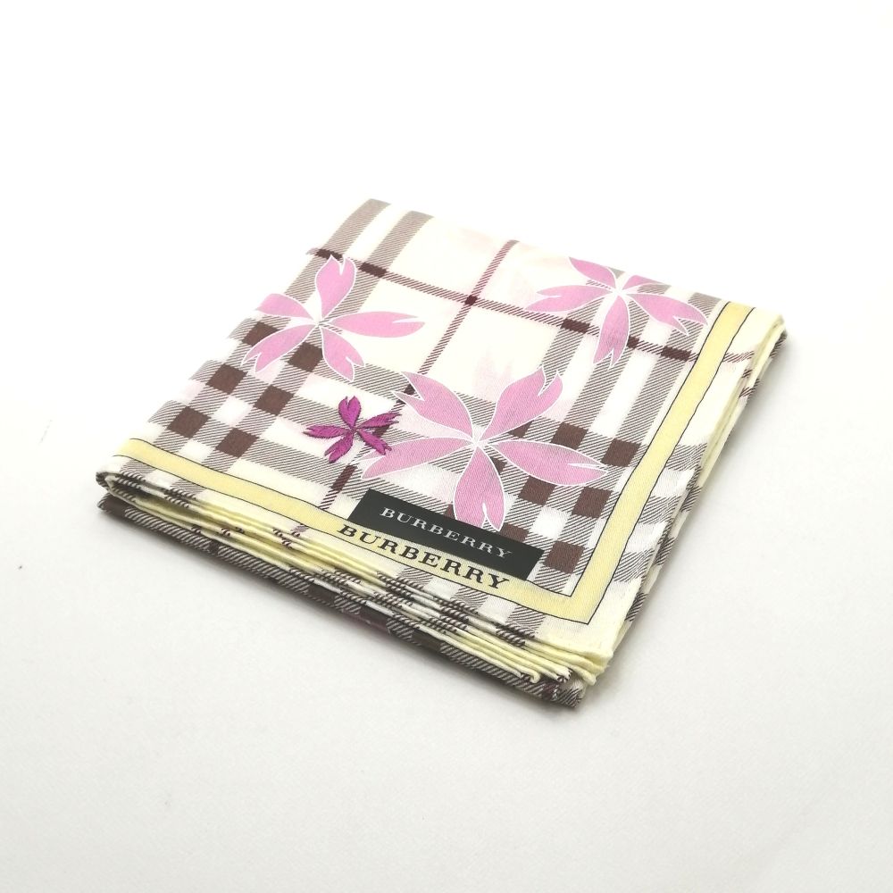 スーパーセール♪全品P10倍メール便対応OK【売れ筋】【未使用ハンカチ】BURBERRYバーバリーハンカチ【イエロー系】