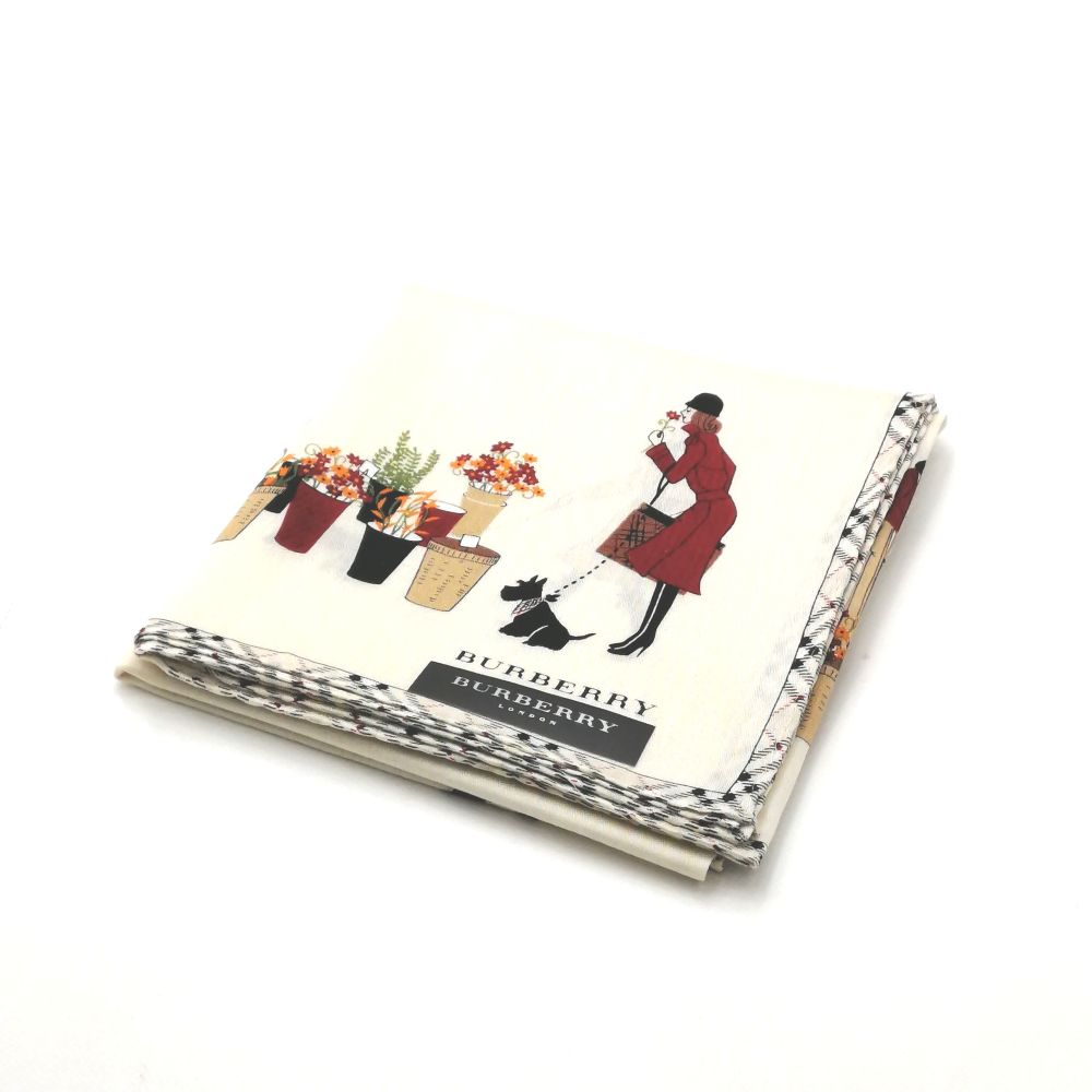 月末も当店でお買い物♪P10倍メール便対応OK【売れ筋】【訳アリ】【未使用ハンカチ】BURBERRYバーバリーハンカチ【ベージュ系】