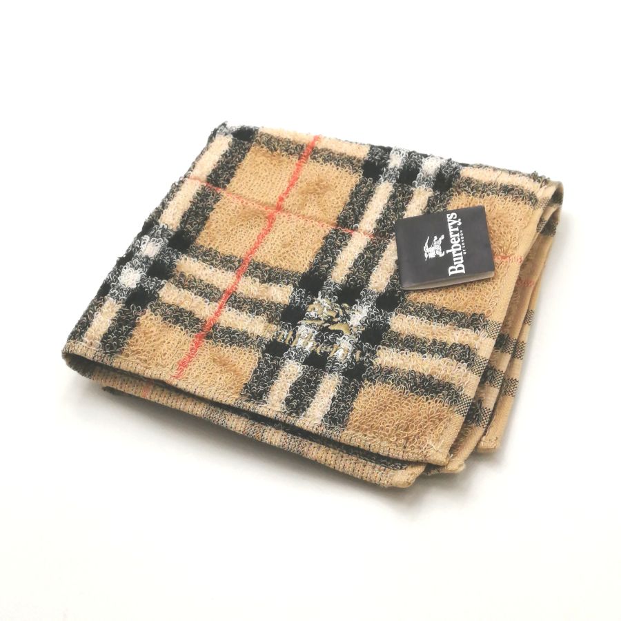 月末も当店でお買い物♪全品P10倍メール便対応OK【売れ筋】【限定1枚】【未使用ハンカチ】buraberrysバーバリーズタオルハンカチ【ブラウン系】