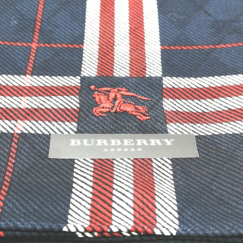 ♪全品P10倍メール便対応OK 売れ筋 未使用ハンカチ BURBERRYバーバリーハンカチ ネイビー系 re-st-10029708 服飾雑貨 リスト サンプル画像2