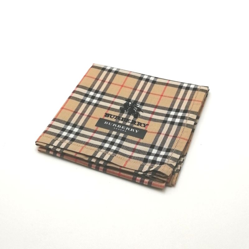 月末も当店でお買い物♪P10倍メール便対応OK【売れ筋】【未使用ハンカチ】BURBERRYバーバリーハンカチ【ブラウン系】