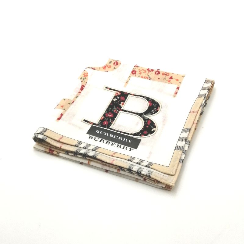 スーパーセール♪全品P10倍メール便対応OK【売れ筋】【未使用ハンカチ】BURBERRYバーバリーハンカチ【オフホワイト系】