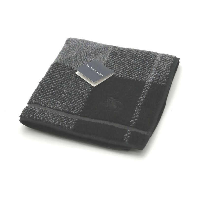 スーパーセール♪全品P10倍メール便対応OK【売れ筋】【未使用ハンカチ】BURBERRYバーバリータオルハンカチ【グレー系】