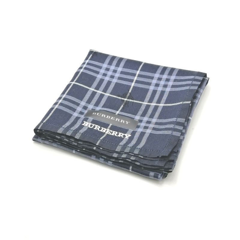 スーパーセール♪全品P10倍メール便対応OK【売れ筋】【未使用ハンカチ】BURBERRYバーバリーハンカチ【ネイビー系】