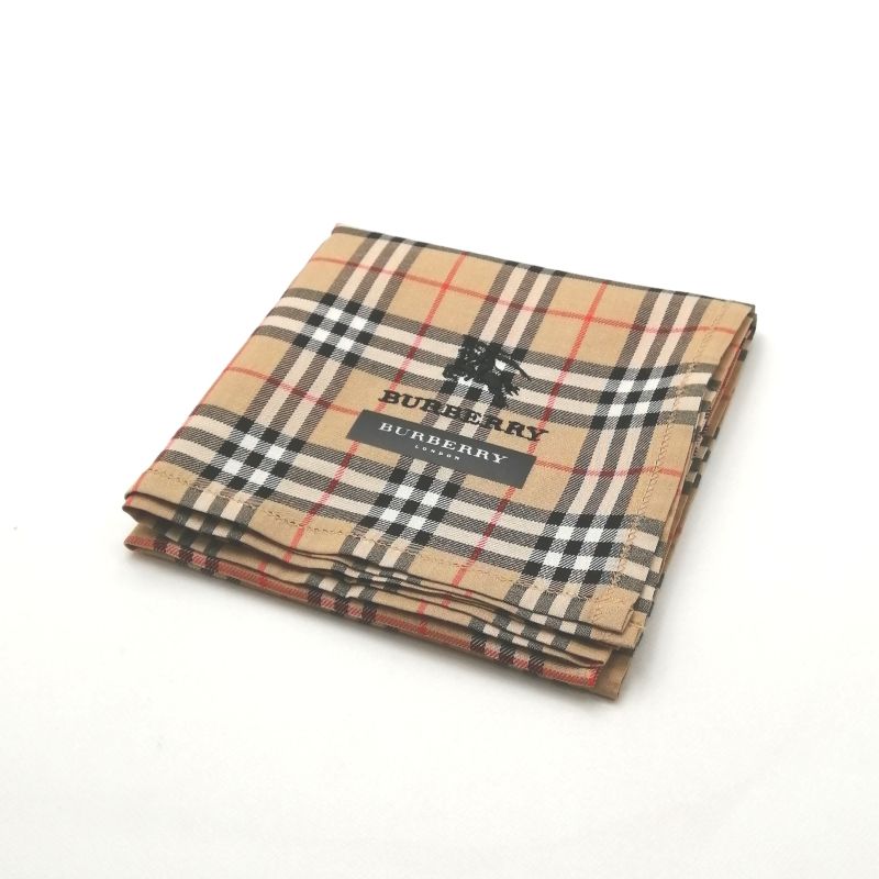 Sセール後夜祭♪全品P10倍メール便対応OK【売れ筋】【限定1枚】【未使用ハンカチ】BURBERRYバーバリーハンカチ【ブラウン系】