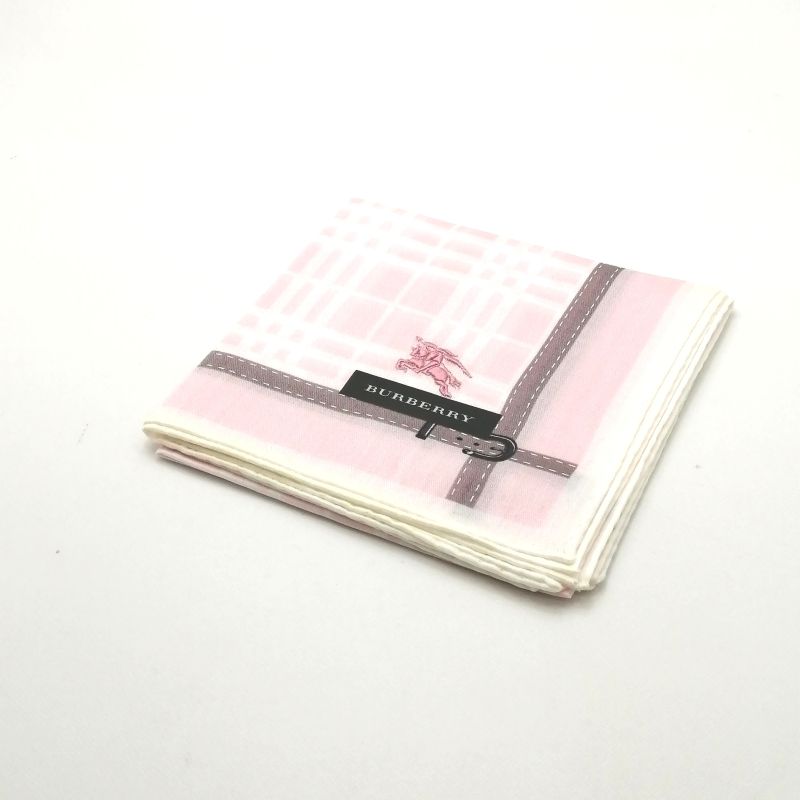 スーパーセール♪全品P10倍メール便対応OK【売れ筋】【未使用ハンカチ】BURBERRYバーバリーハンカチ【ピンク系】