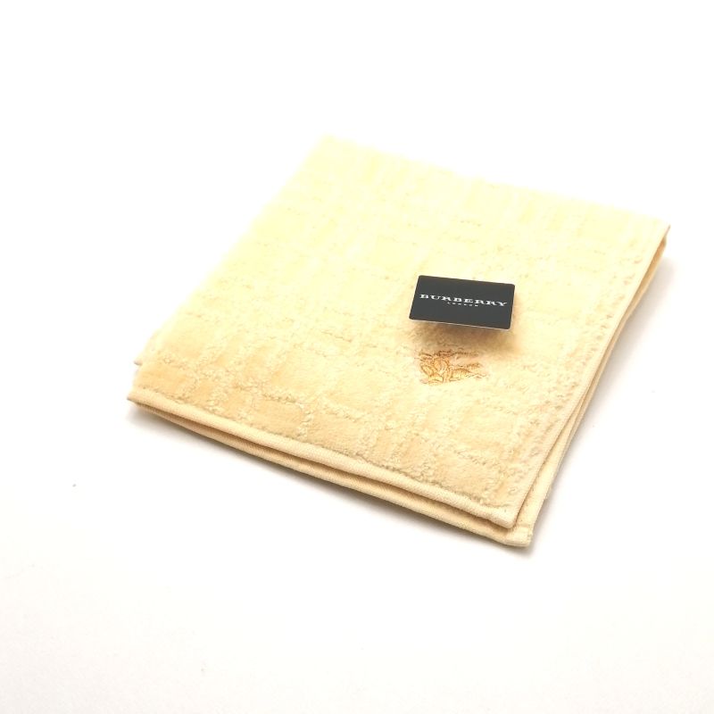 月初も当店でお買い物♪P10倍メール便対応OK【売れ筋】【未使用ハンカチ】BURBERRYバーバリータオルハンカチ【オレンジ系】