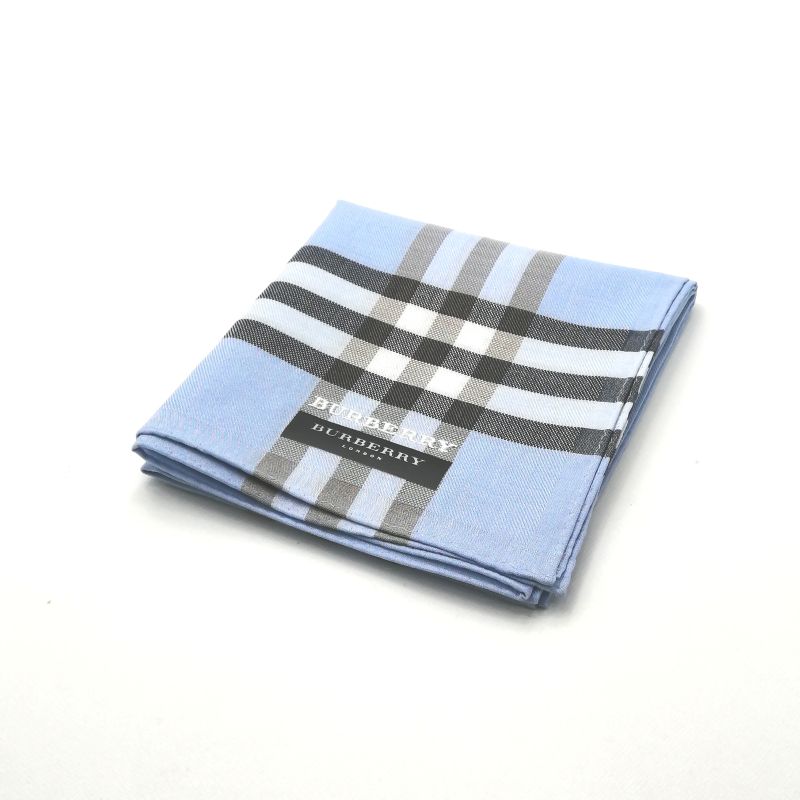 当店でのお買物でプラス5倍Pアップ♪メール便対応OK【売れ筋】【未使用ハンカチ】BURBERRYバーバリーハンカチ【ブルー系】