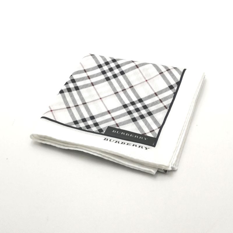 スーパーセール♪全品P10倍メール便対応OK【売れ筋】【未使用ハンカチ】BURBERRYバーバリーハンカチ【ホワイト系】