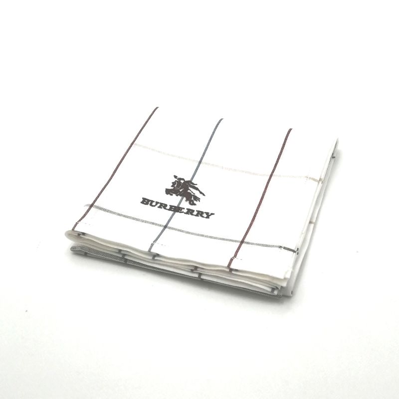 スーパーセール♪全品P10倍メール便対応OK【売れ筋】【未使用ハンカチ】BURBERRYバーバリーハンカチ【ホワイト系】
