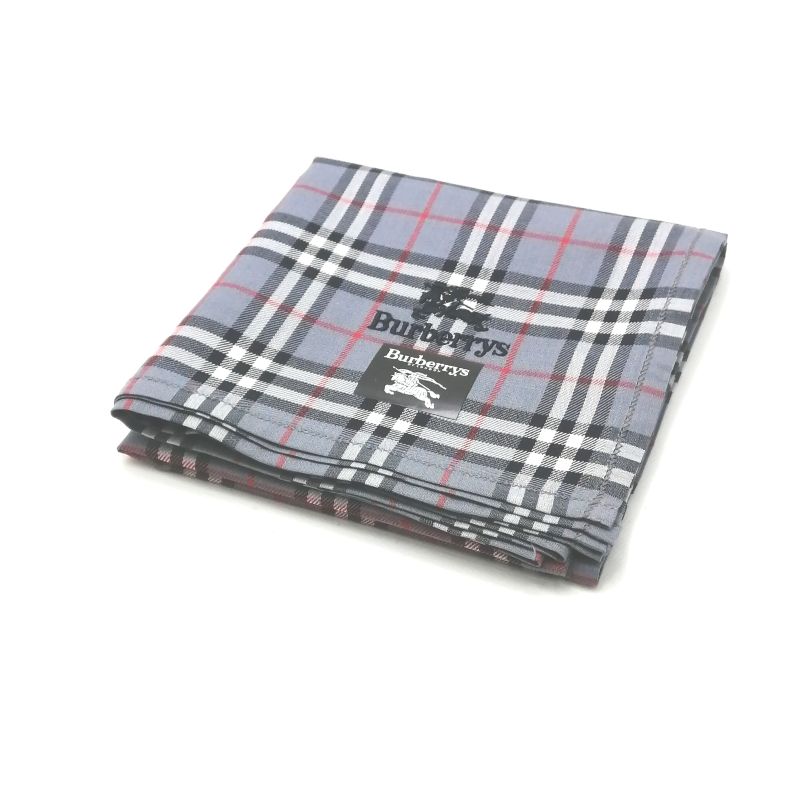 スーパーセール♪全品P10倍メール便対応OK【売れ筋】【未使用ハンカチ】burberrysバーバリーズハンカチ【ブルーグレー系】