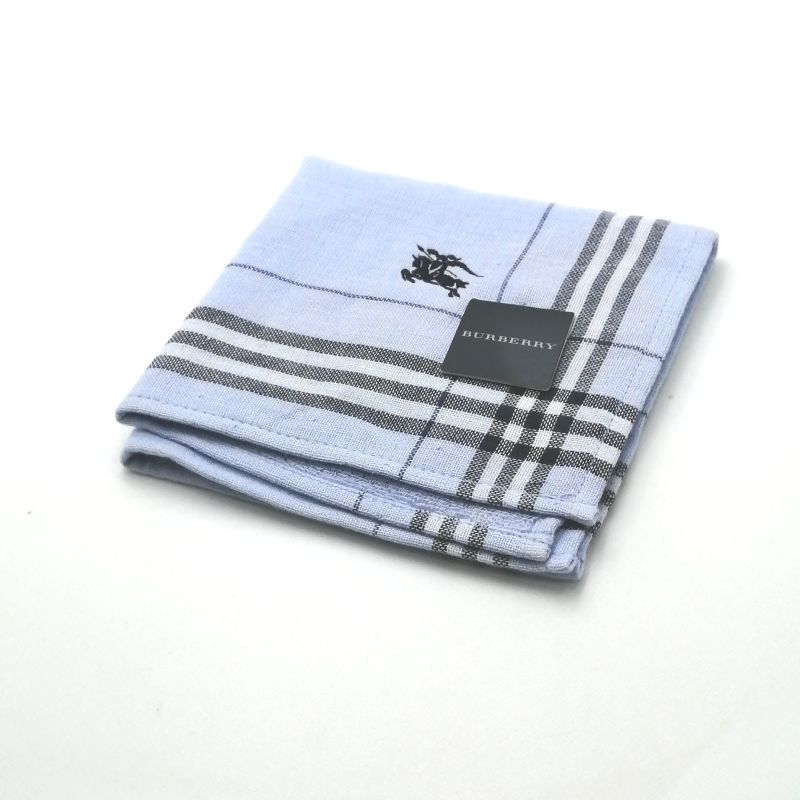 月初も当店でお買い物♪P10倍メール便対応OK【売れ筋】【未使用ハンカチ】BURBERRYバーバリータオルハンカチ【ブルー系】