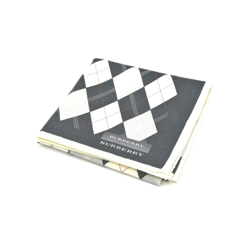 スーパーセール♪全品P10倍メール便対応OK【売れ筋】【未使用ハンカチ】BURBERRYバーバリーハンカチ【ブラック系】