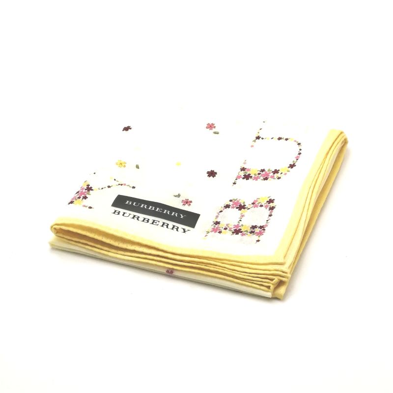 スーパーセール♪全品P10倍メール便対応OK【売れ筋】【未使用ハンカチ】BURBERRYバーバリーハンカチ【イエロー系】