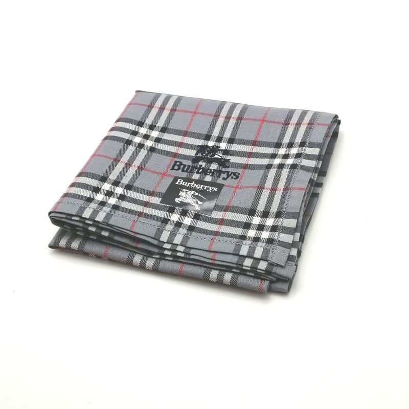 月末も当店でお買い物♪P10倍メール便対応OK【売れ筋】【未使用ハンカチ】burberrysバーバリーズハンカチ【ブルーグレー系】