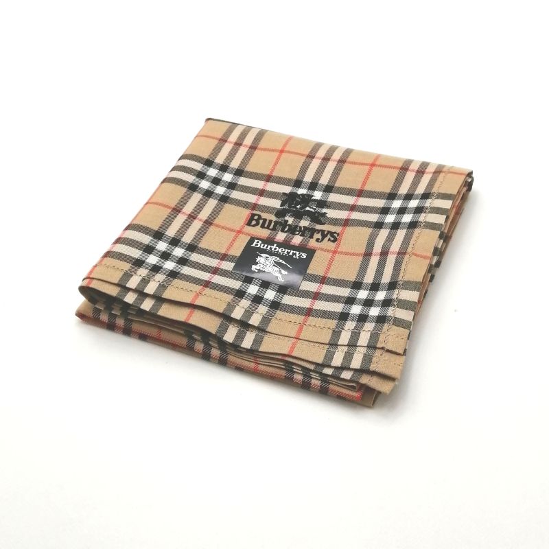 月末も当店でお買い物♪P10倍メール便対応OK【売れ筋】【限定1枚】【未使用ハンカチ】burberrysバーバリーズハンカチ【ブラウン系】
