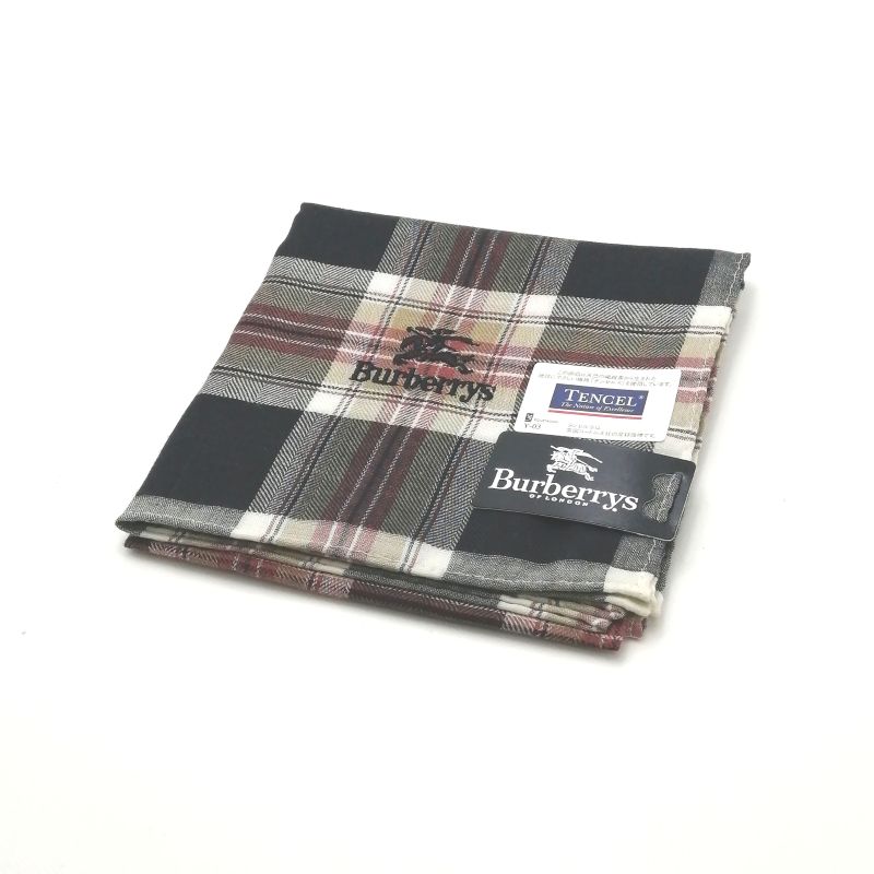 月末も当店でお買い物♪P10倍メール便対応OK【売れ筋】【未使用ハンカチ】burberrysバーバリーズハンカチ【ネイビー系】
