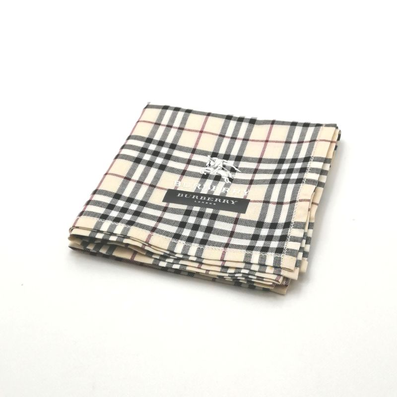 月末も当店でお買い物♪P10倍メール便対応OK【売れ筋】【未使用ハンカチ】BURBERRYバーバリーハンカチ【ベージュ系】