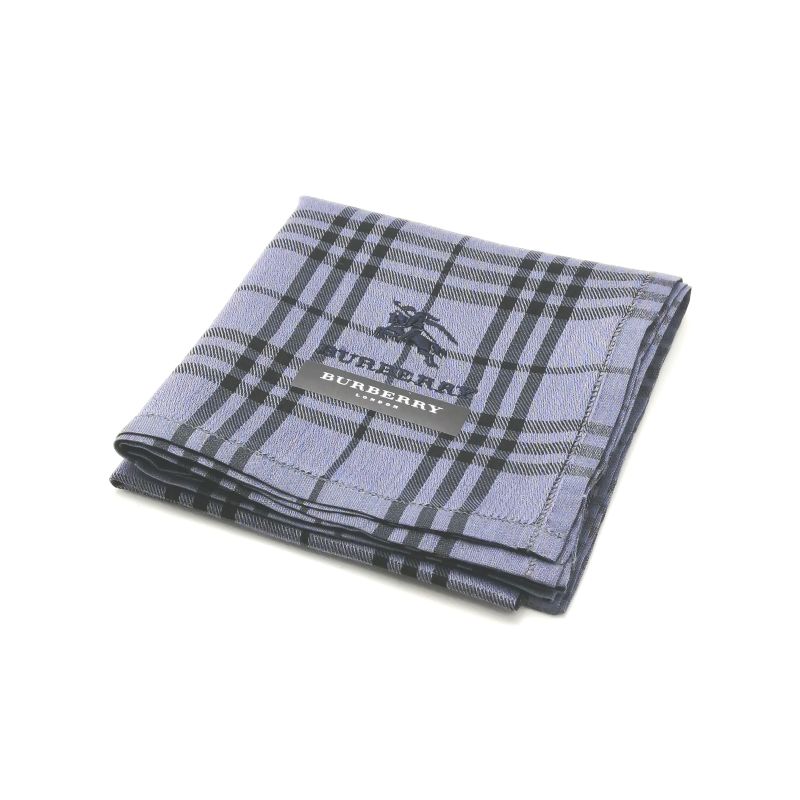 今週もやります♪全品P10倍メール便対応OK【売れ筋】【未使用ハンカチ】BURBERRYバーバリーハンカチ【ネイビーグレー系】