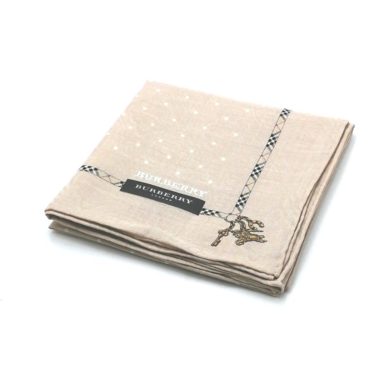 Sセール後夜祭♪全品P10倍メール便対応OK【売れ筋】【未使用ハンカチ】BURBERRYバーバリーハンカチ【ベージュ系】