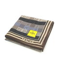 ワンダフルデー♪全品P10倍メール便対応OK【売れ筋】【未使用ハンカチ】FENDIフェンディハンカチ【ブラウン系】