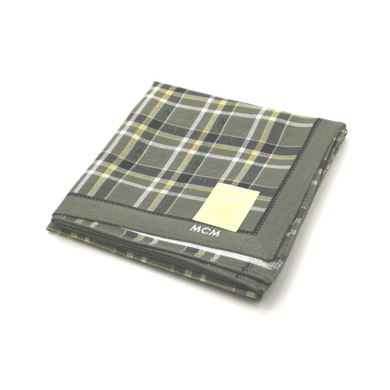 お買い物マラソン♪全品P10倍メール便対応OK【売れ筋】【未使用ハンカチ】MCMハンカチ【グリーン系】