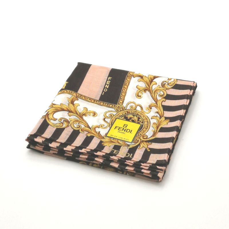 お買い物マラソン♪全品P10倍メール便対応OK【売れ筋】【未使用ハンカチ】FENDIフェンディハンカチ【ベージュ系】