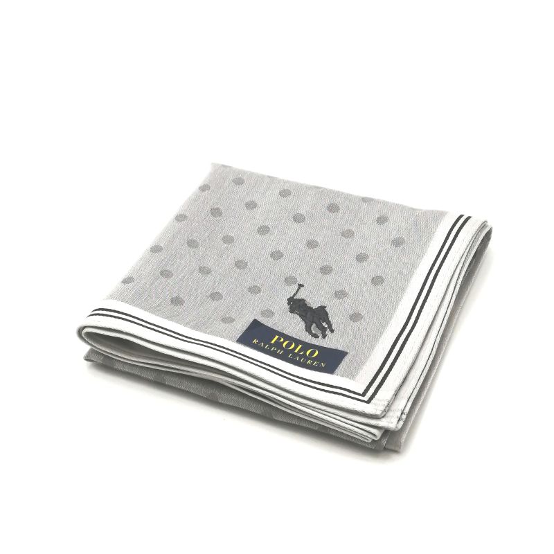 Sセール後夜祭♪全品P10倍メール便対応OK【売れ筋】【未使用ハンカチ】POLO RALPH LAURENポロ ラルフローレンハンカチ【グレー系】