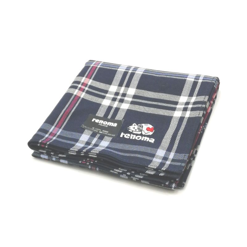 Sセール後夜祭♪全品P10倍メール便対応OK【売れ筋】【ポイント消化】【未使用ハンカチ】【大処分】renomaレノマハンカチ【ネイビー系】
