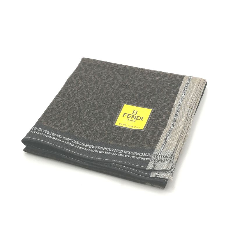お買物マラソン♪全品P10倍メール便対応OK【売れ筋】【未使用ハンカチ】FENDIフェンディハンカチ【ブラウン系】