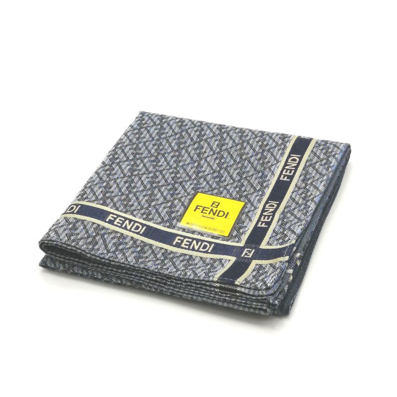 Cotton - お買い物マラソン♪全品P10倍メール便対応OK【売れ筋】【未使用ハンカチ】FENDIフェンディハンカチ【ブルー系】