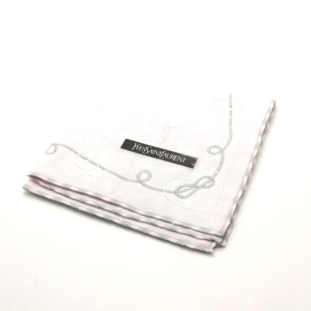 スーパーセール♪全品P10倍メール便対応OK【売れ筋】　【未使用ハンカチ】YVESSAINTLAURENTイヴサンローランガーゼハンカチ【ピンク系】