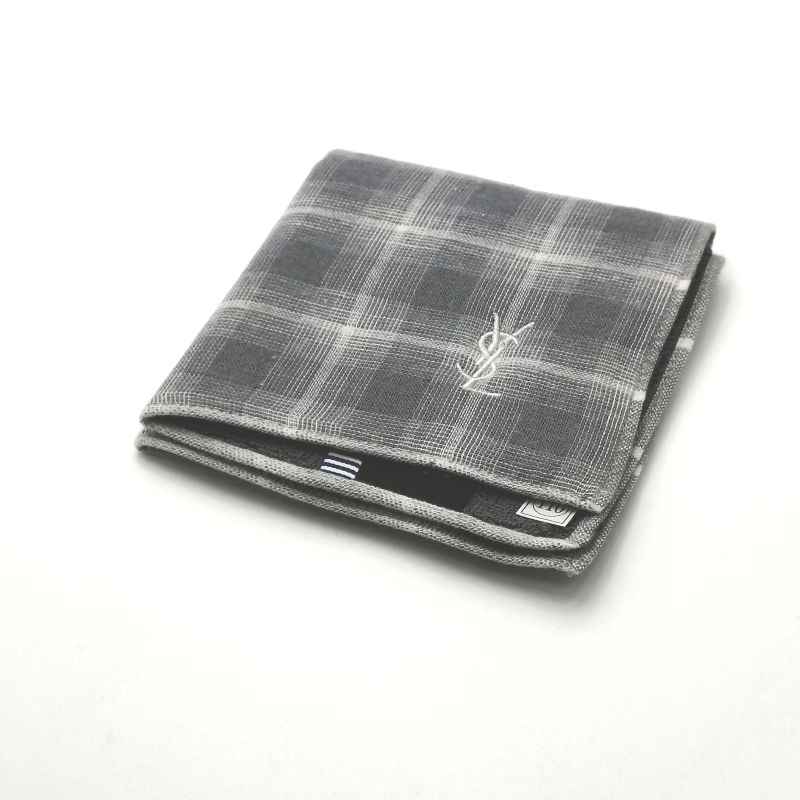 月初も当店でお買い物♪P10倍メール便対応OK【売れ筋】【未使用ハンカチ】YVESSAINTLAURENTイヴサンローランタオルハンカチ（ミニテリー）【グレー系】
