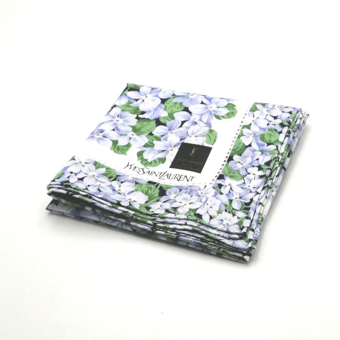 Sセール後夜祭♪全品P10倍メール便対応OK【売れ筋】【未使用ハンカチ】YVESSAINTLAURENTイヴサンローランハンカチ【ホワイト系】