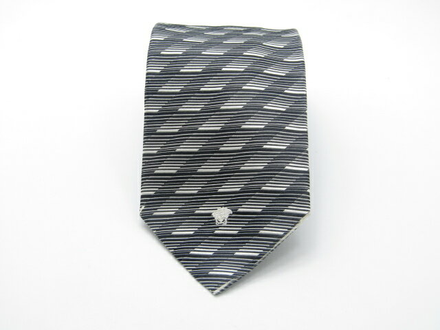 スーパーセール♪全品P10倍【売れ筋】【中古ネクタイ】メール便対応OKVERSACEヴェルサーチネクタイ【パターン・規則柄系】【グレー系】【ランクA】【ネクタイ中古】