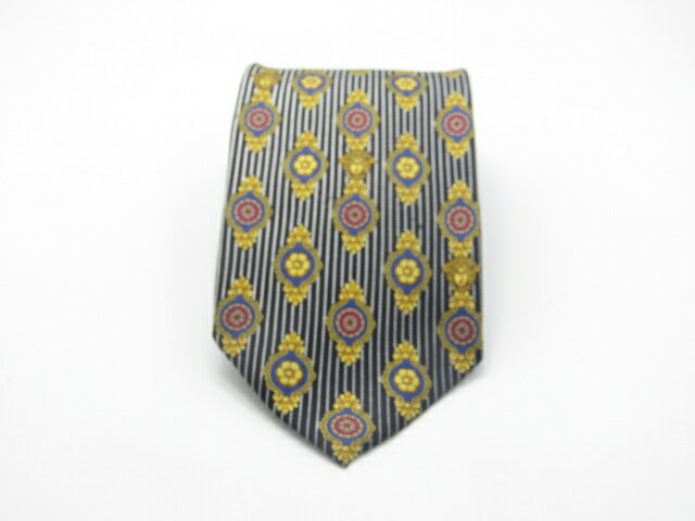 Rakuten - 月末も当店でお買物でお買い物♪P10倍【売れ筋】【中古ネクタイ】メール便対応OKVERSACEヴェルサーチネクタイ【パターン・規則柄系】【ブラック系】【ランクA】【ネクタイ中古】