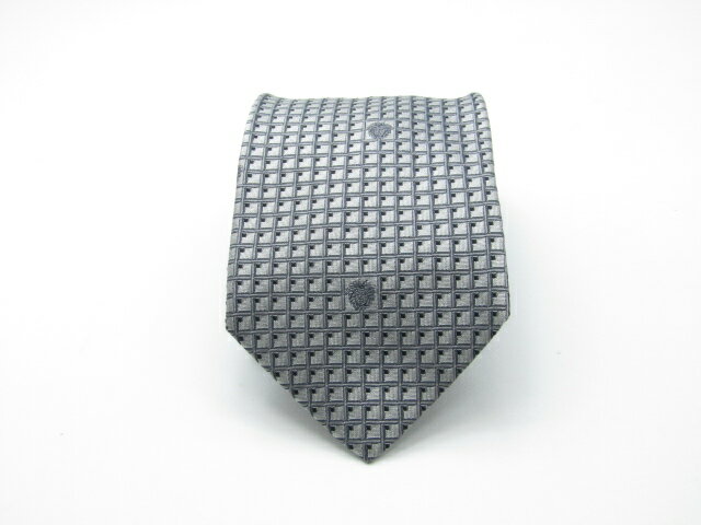 Rakuten - 月末も当店でお買物でお買い物♪P10倍【売れ筋】【中古ネクタイ】メール便対応OKVERSACEヴェルサーチネクタイ【パターン・規則柄系】【シルバー系】【ランクA】【ネクタイ中古】