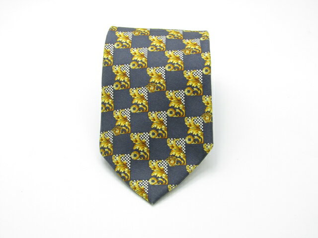 Rakuten - ワンダフルデー♪全品P10倍【売れ筋】【中古ネクタイ】メール便対応OKVERSACEヴェルサーチネクタイ【パターン・規則柄系】【ネイビー系】【ランクAB】【ネクタイ中古】