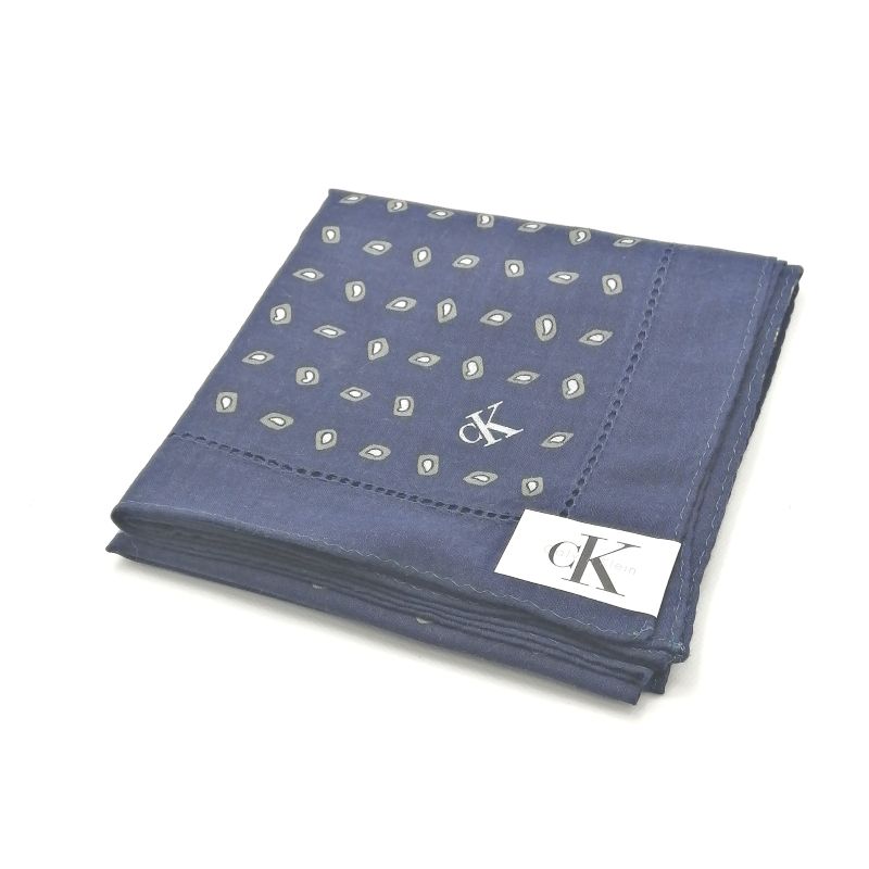 スーパーセール♪全品P10倍メール便対応OK【売れ筋】【大処分】【未使用ハンカチ】CalvinKleinカルバンクラインハンカチ【ネイビー系】