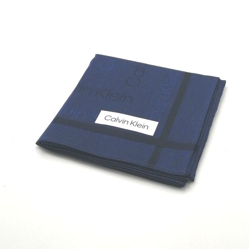 スーパーセール♪全品P10倍メール便対応OK【売れ筋】【大処分】【未使用ハンカチ】CalvinKleinカルバンクラインハンカチ【ネイビー系】
