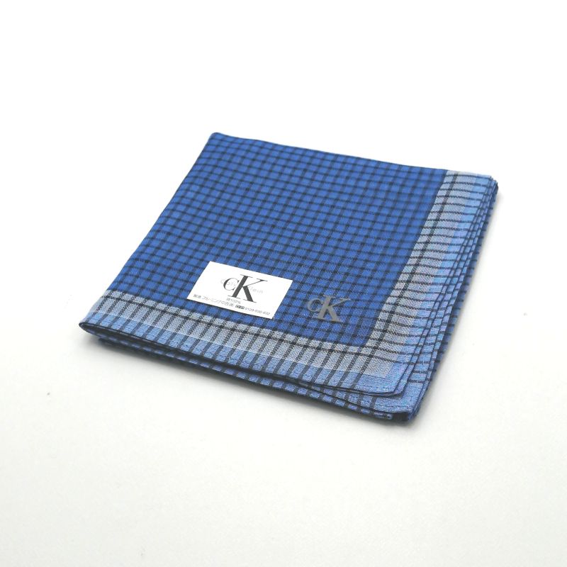 お買物マラソン♪全品P10倍メール便対応OK【売れ筋】【大処分】【未使用ハンカチ】CalvinKleinカルバンクラインハンカチ【ブルー系】