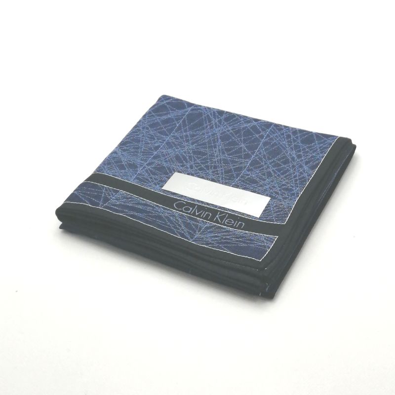 Rakuten - 月末も当店でお買物でお買い物♪P10倍メール便対応OK【売れ筋】【大処分】【未使用ハンカチ】CalvinKleinカルバンクラインハンカチ【ネイビー系】