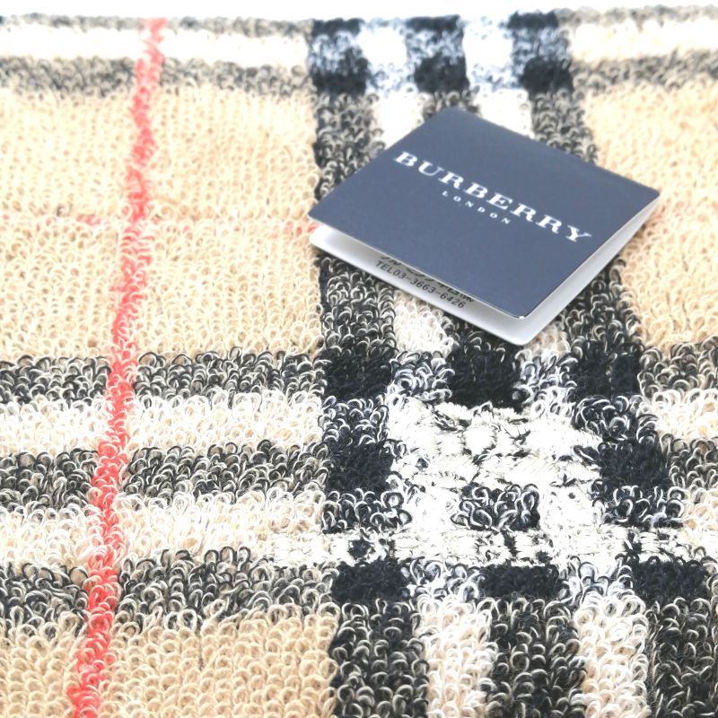 今週もやります♪全品P10倍メール便対応OK【売れ筋】【未使用ハンカチ】BURBERRYバーバリータオルハンカチ【ブラウン系】 2