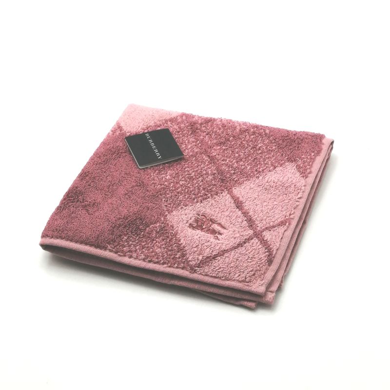 お買い物マラソン♪全品P10倍メール便対応OK【売れ筋】【未使用ハンカチ】BURBERRYバーバリータオルハンカチ【赤紫系】