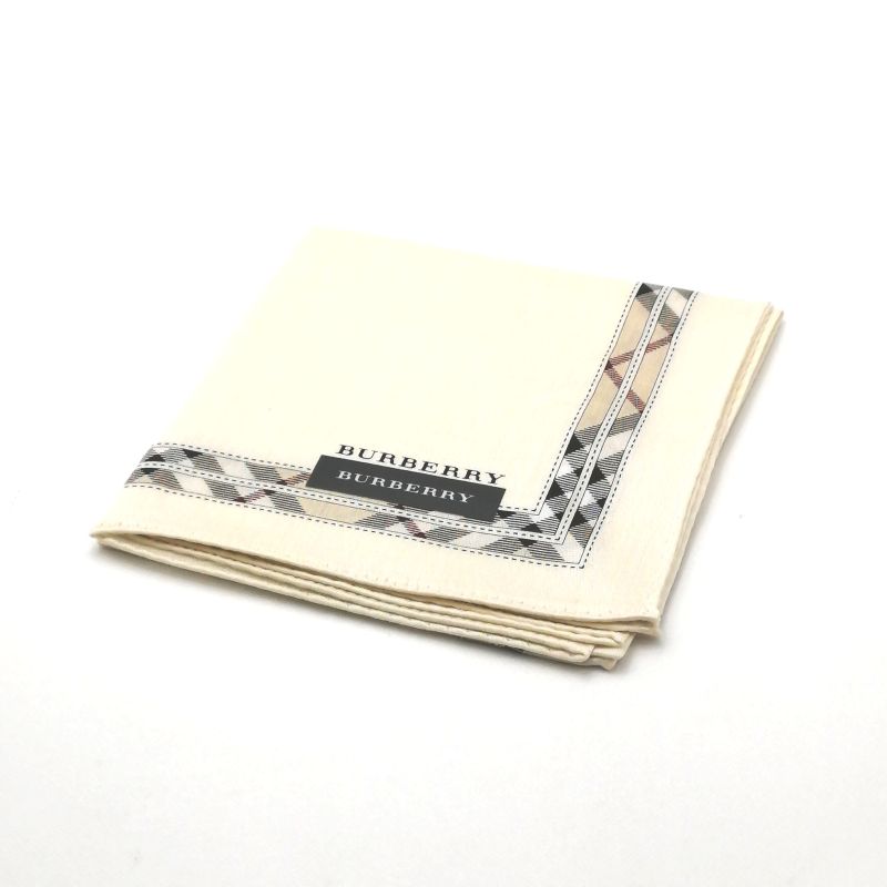 お買い物マラソン♪全品P10倍メール便対応OK【売れ筋】【未使用ハンカチ】BURBERRYバーバリーハンカチ【ベージュ系】