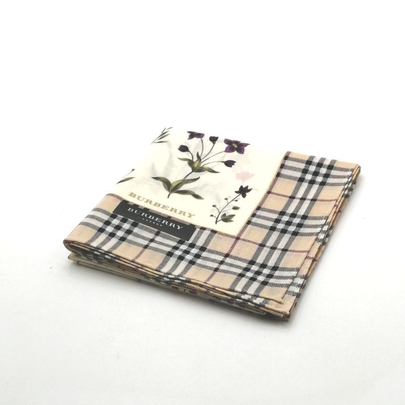 お買い物マラソン♪全品P10倍メール便対応OK【売れ筋】【未使用ハンカチ】BURBERRYバーバリーハンカチ【ベージュ系】