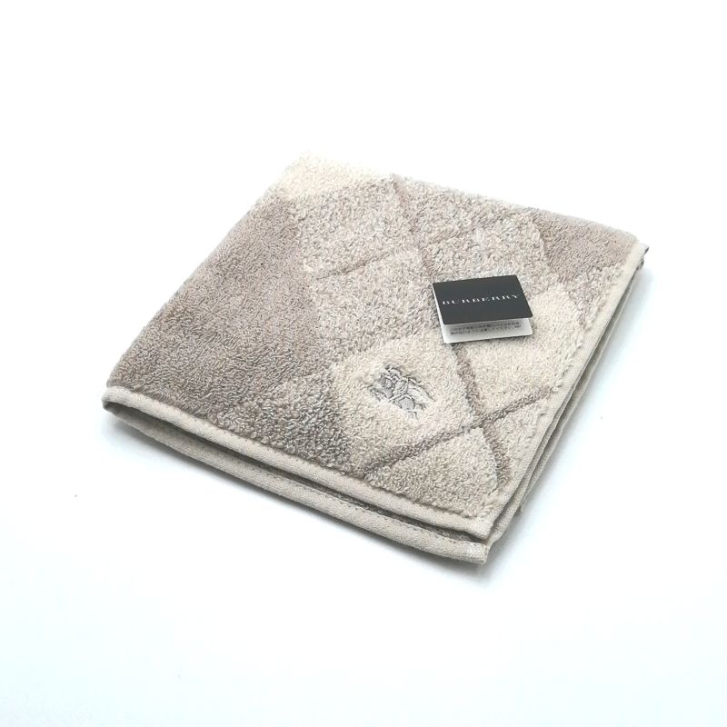 お買い物マラソン♪全品P10倍メール便対応OK【売れ筋】【未使用ハンカチ】BURBERRYバーバリータオルハンカチ【グレージュ系】