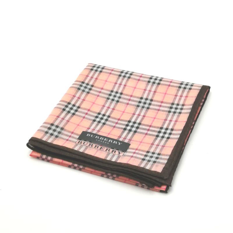 お買い物マラソン♪全品P10倍メール便対応OK【売れ筋】【未使用ハンカチ】BURBERRYバーバリーハンカチ【ピンク系】